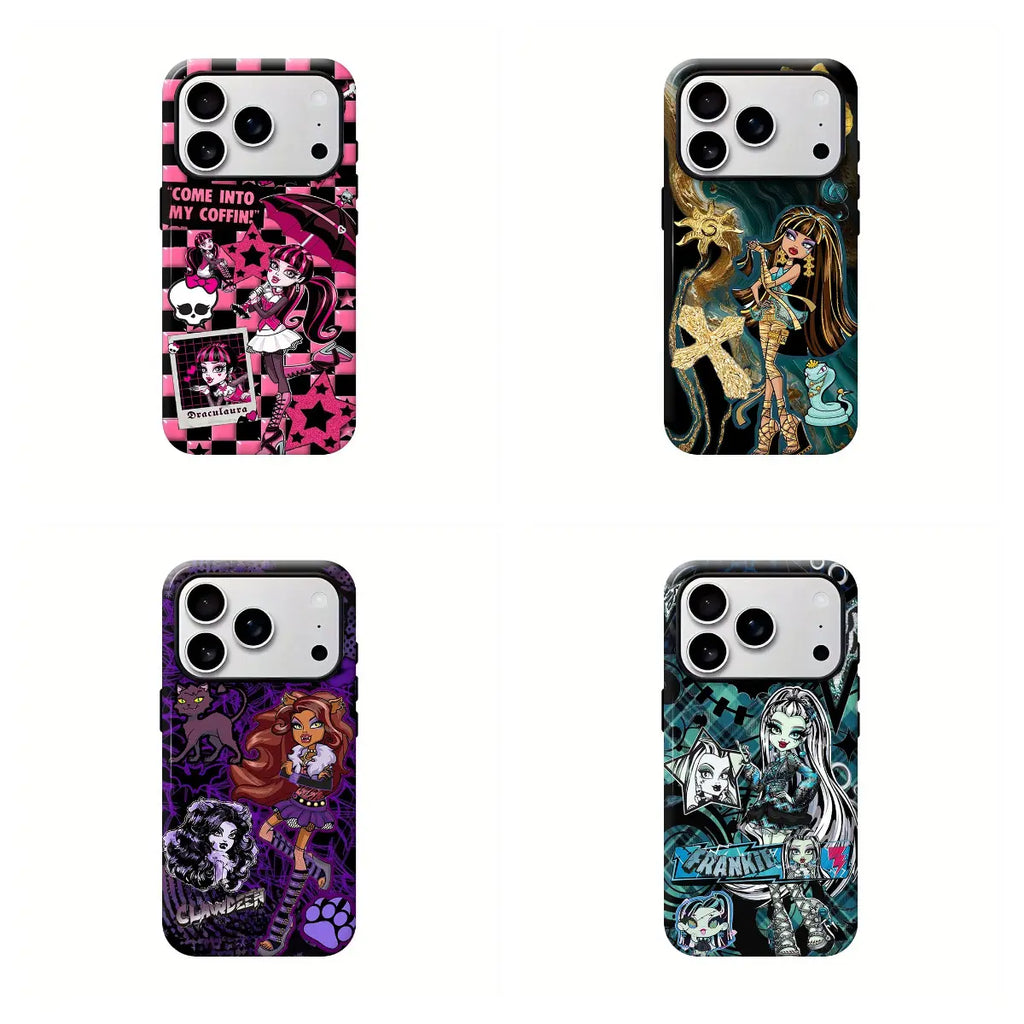 Monster High Characters Tough Phone Case - Perfect Protection for iPhone 16/15/14/13/12/11/17 Pro Max Plus, Ideal for Halloween!