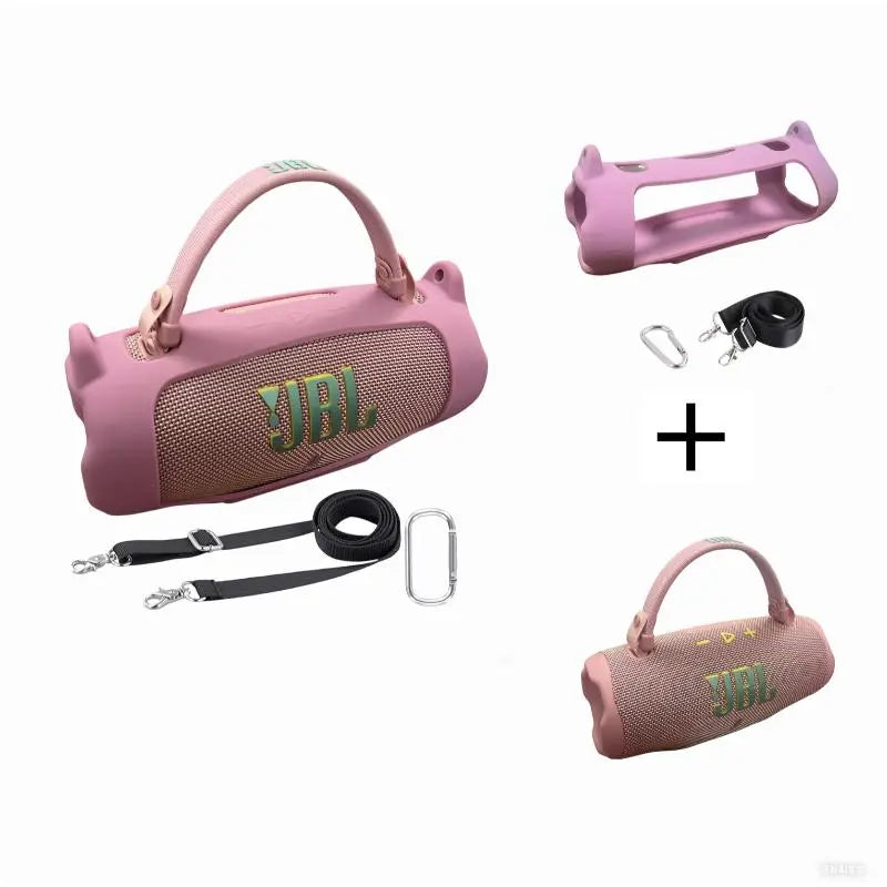 Fadaiqi Waterproof Silicone Case with Shoulder Strap for JBL Charge 6 - Soft, Drop-Proof Sleeve for Outdoor Parties (Includes Case and Speaker)