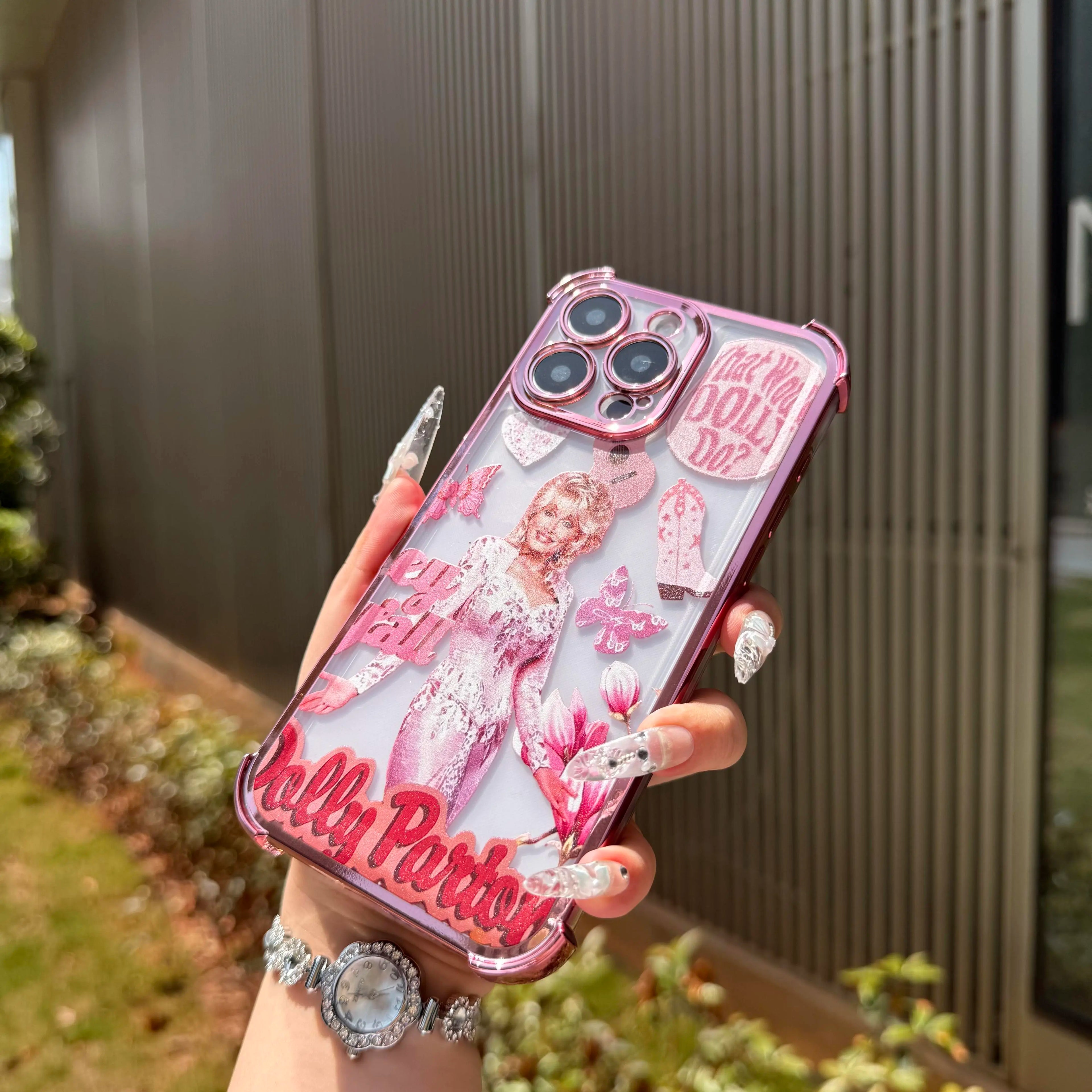 Dolly Parton Pink Coquette Floral Phone Case - Stylish & Tough for iPhone 17 Pro Max, Samsung S21-S26 - Perfect Gift for Fans!