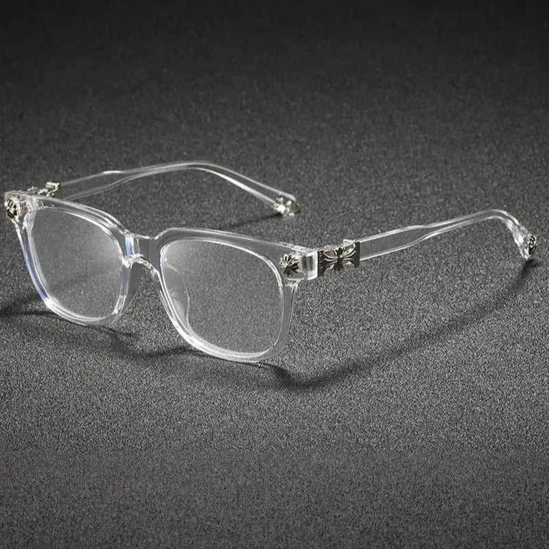 Trendy Unisex Blue Light Blocking Glasses - Stylish Black-Gold Metal Frame with Flat Lenses, Perfect for Daily Wear and Parties