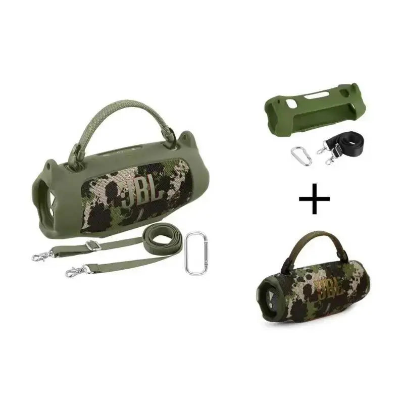 Fadaiqi Waterproof Silicone Case with Shoulder Strap for JBL Charge 6 - Soft, Drop-Proof Sleeve for Outdoor Parties (Includes Case and Speaker)