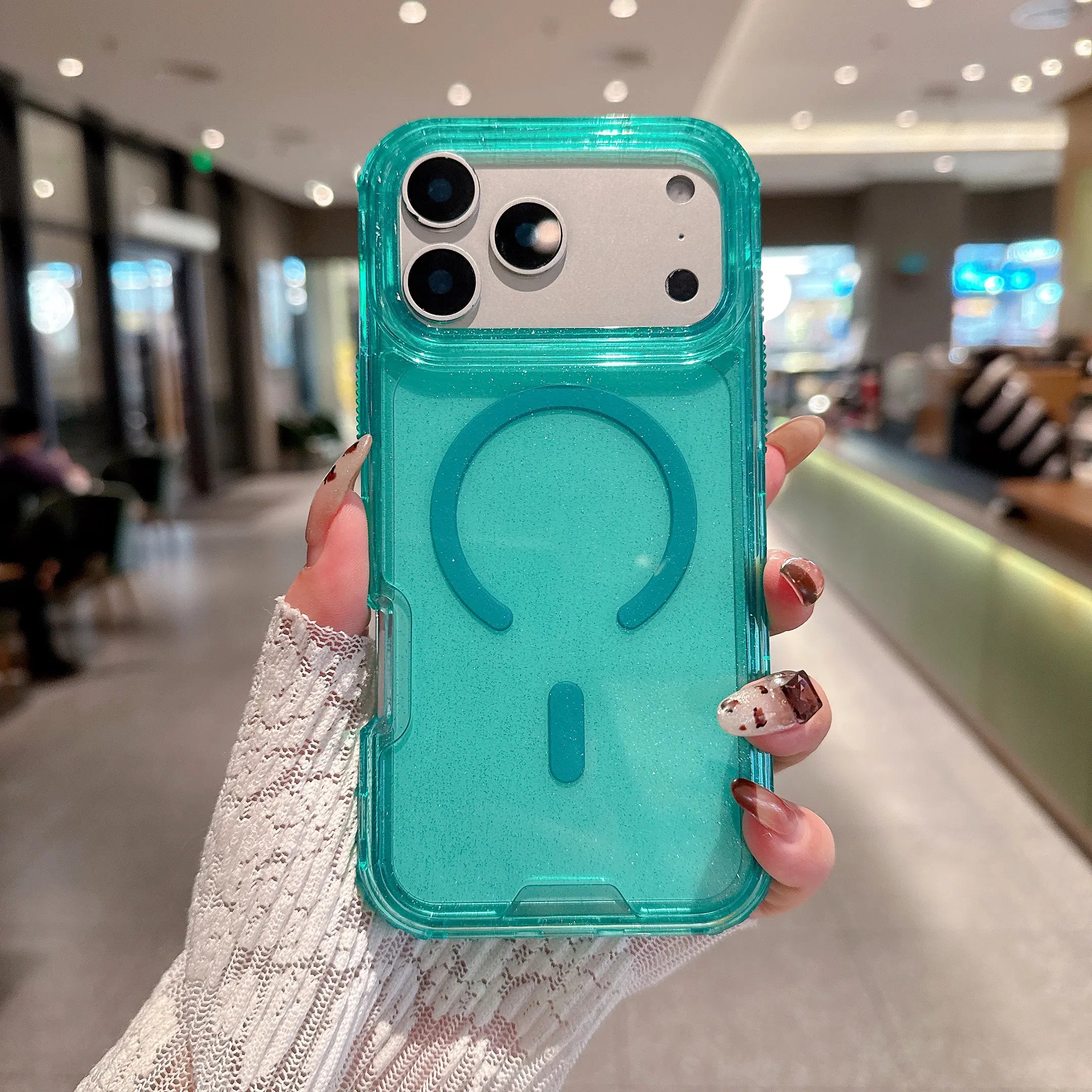 Bling Glitter Magnetic Translucent Case for iPhone 17 Pro Max - Matte, Magsafe Compatible, Military Grade Drop Protection, Anti-Scratch & Shockproof Cover
