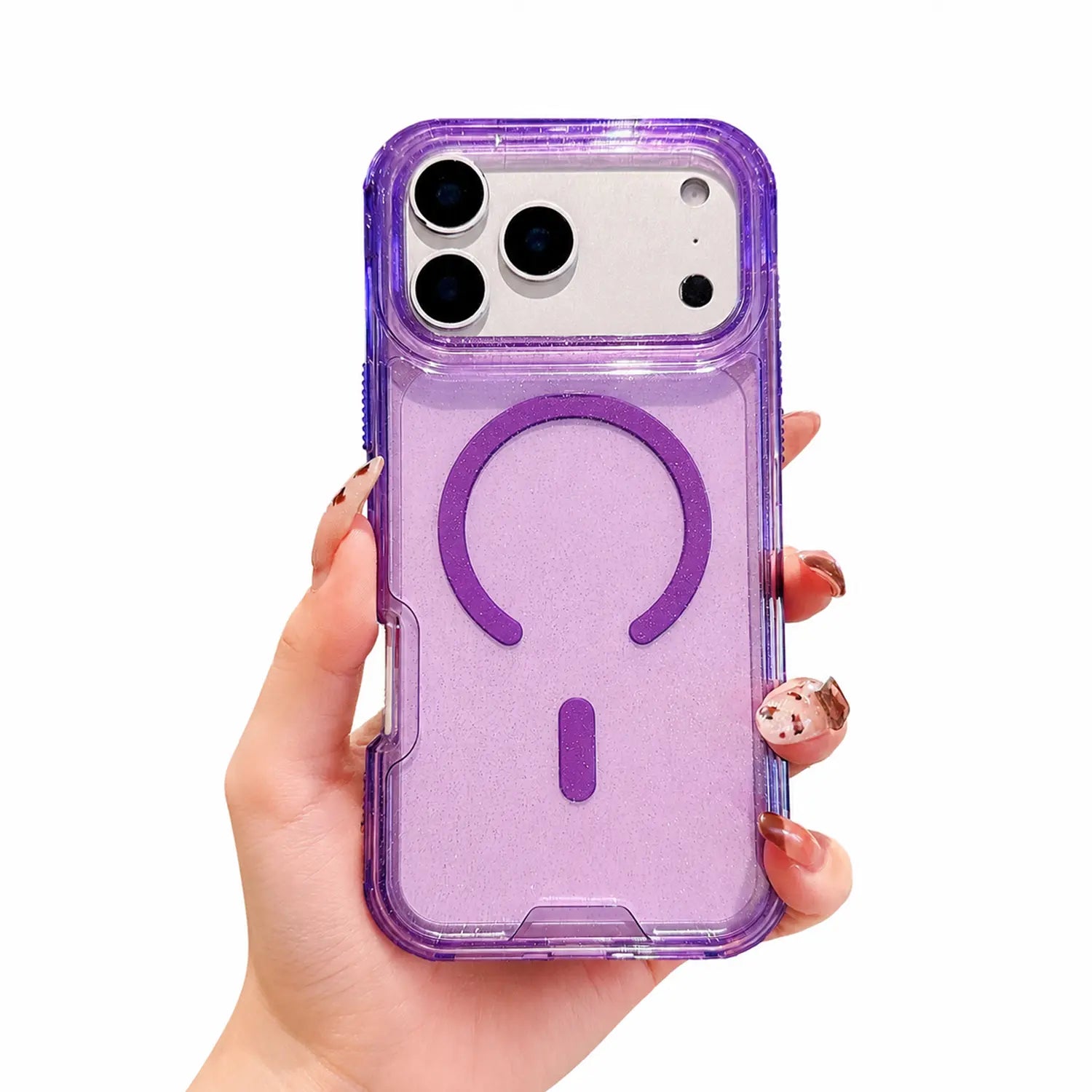 Bling Glitter Magnetic Translucent Case for iPhone 17 Pro Max - Matte, Magsafe Compatible, Military Grade Drop Protection, Anti-Scratch & Shockproof Cover