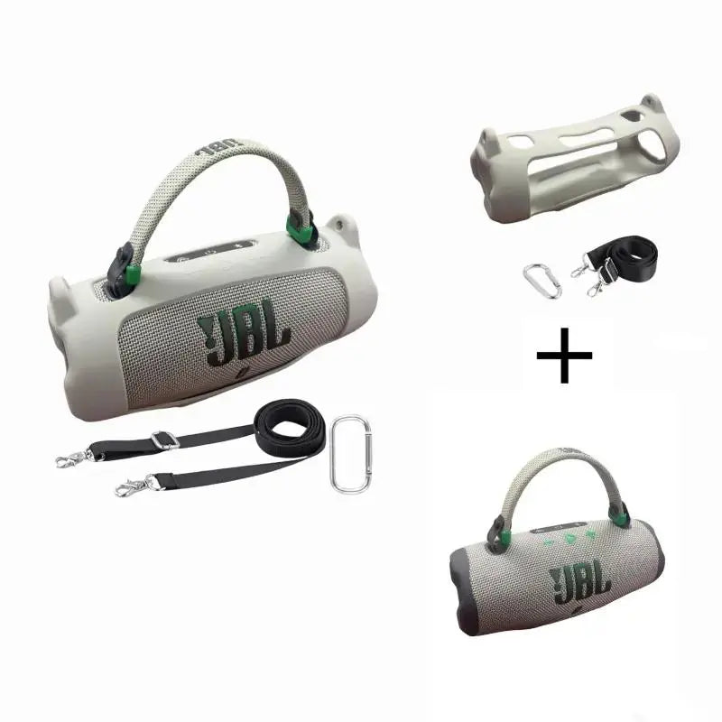 Fadaiqi Waterproof Silicone Case with Shoulder Strap for JBL Charge 6 - Soft, Drop-Proof Sleeve for Outdoor Parties (Includes Case and Speaker)