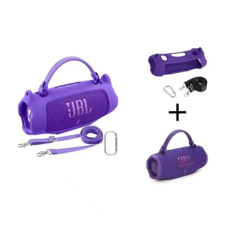 Fadaiqi Waterproof Silicone Case with Shoulder Strap for JBL Charge 6 - Soft, Drop-Proof Sleeve for Outdoor Parties (Includes Case and Speaker)
