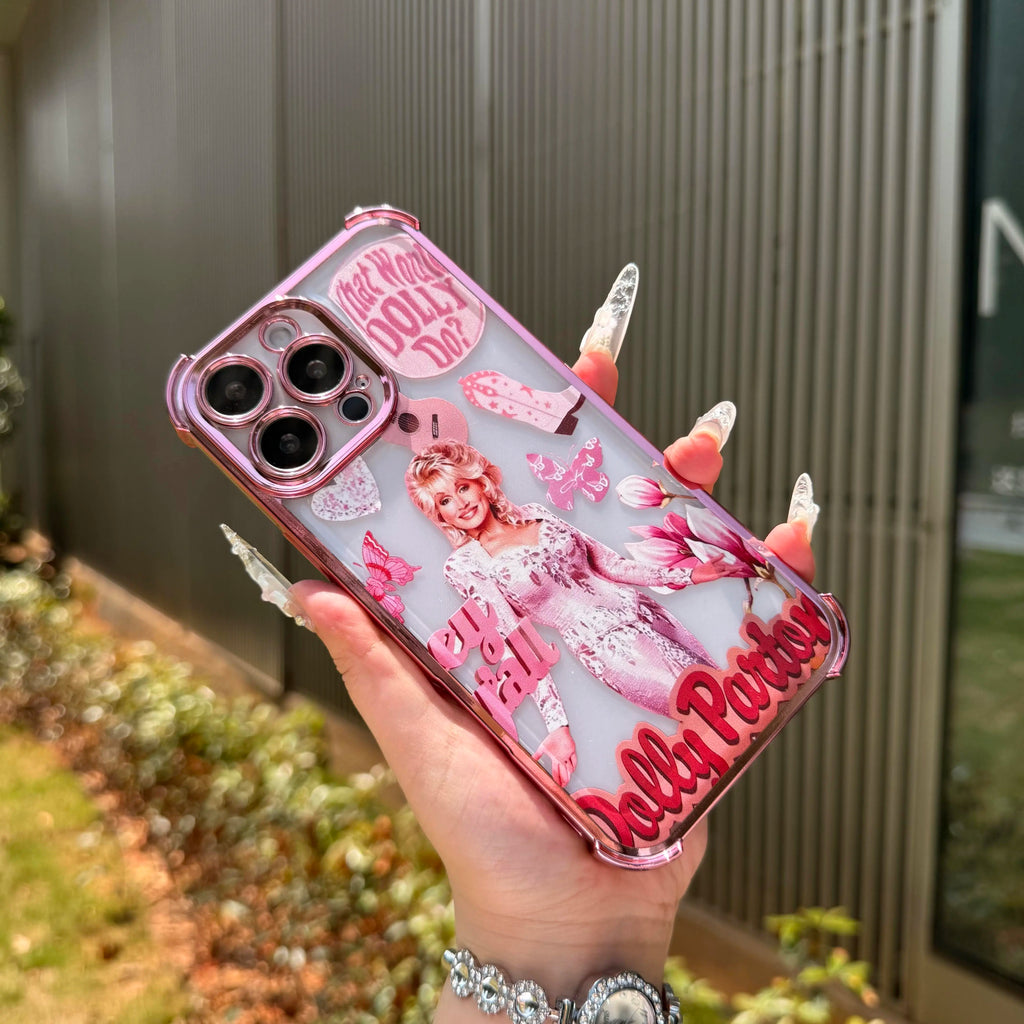 Dolly Parton Pink Coquette Floral Phone Case - Stylish & Tough for iPhone 17 Pro Max, Samsung S21-S26 - Perfect Gift for Fans!