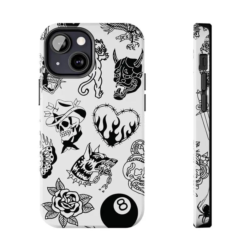 Old School Black & White Halloween Cellphone Casing for Halloween Fans, TPU Shockproof Wireless Cover with Anti-Fingerprint, Scratch-Resistant Features, Multi-Model Fit for Iphone 17/16/15/14/13/12/11 Pro Max/Plus & Samsung Galaxy S23FE/22/23/24/25, Smart