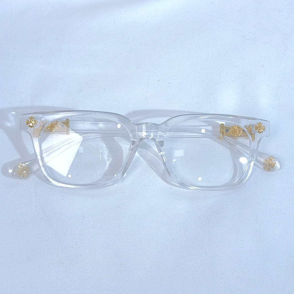 Trendy Unisex Blue Light Blocking Glasses - Stylish Black-Gold Metal Frame with Flat Lenses, Perfect for Daily Wear and Parties