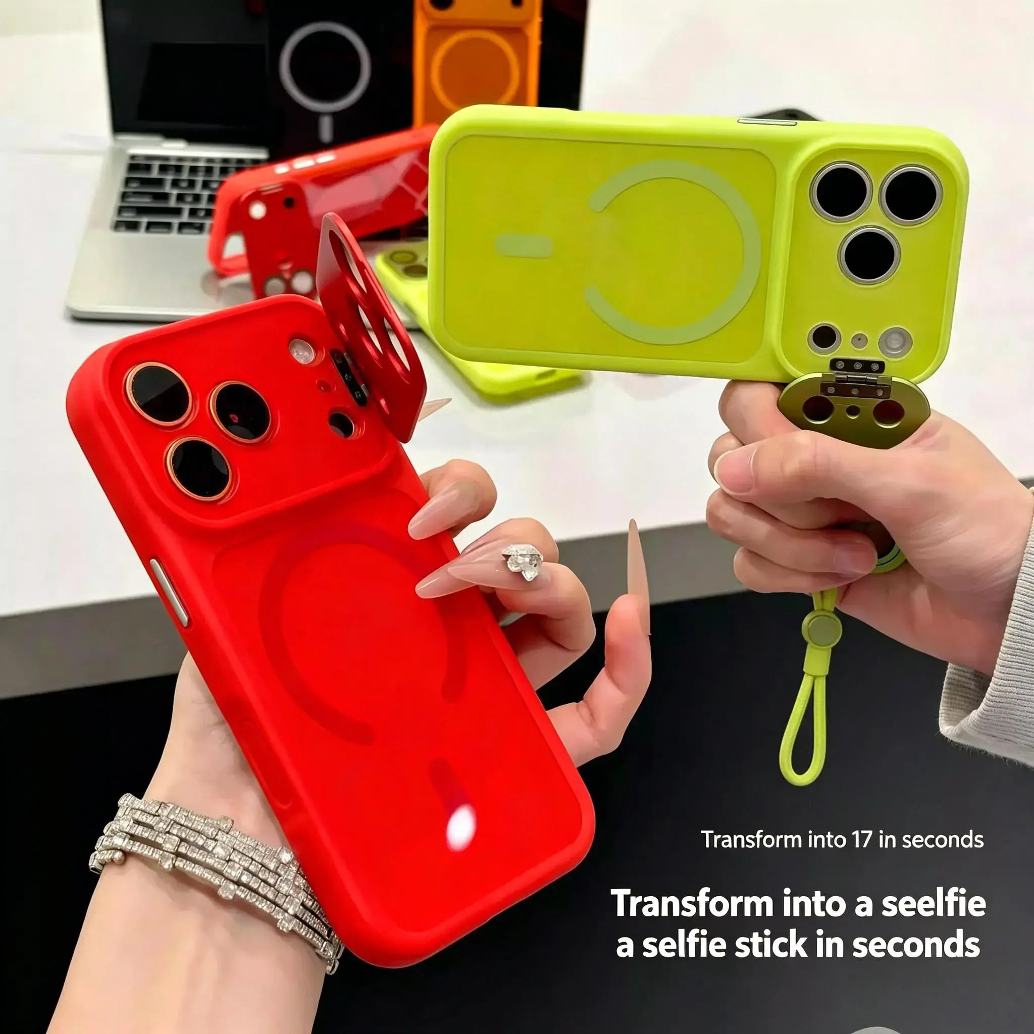 Matte Magnetic Phone Case with Kickstand & Shockproof Design for iPhone 12-17 Pro Max/Pro/Plus - Large Camera Window & 4K Projector Compatible