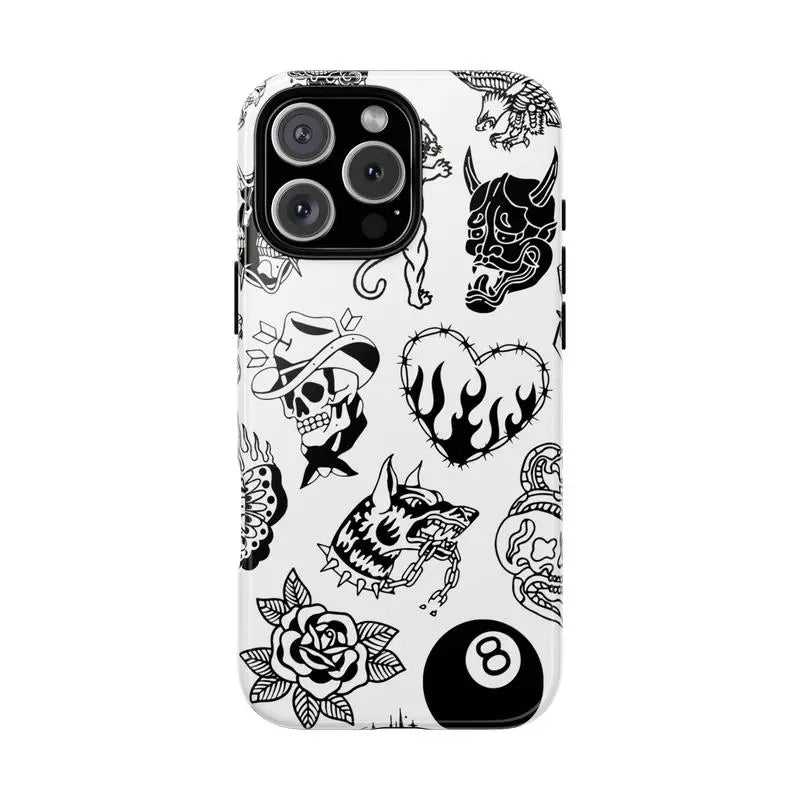Old School Black & White Halloween Cellphone Casing for Halloween Fans, TPU Shockproof Wireless Cover with Anti-Fingerprint, Scratch-Resistant Features, Multi-Model Fit for Iphone 17/16/15/14/13/12/11 Pro Max/Plus & Samsung Galaxy S23FE/22/23/24/25, Smart