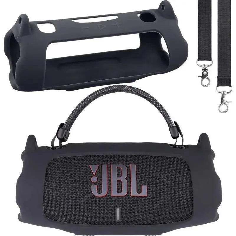 Fadaiqi Waterproof Silicone Case with Shoulder Strap for JBL Charge 6 - Soft, Drop-Proof Sleeve for Outdoor Parties (Includes Case and Speaker)