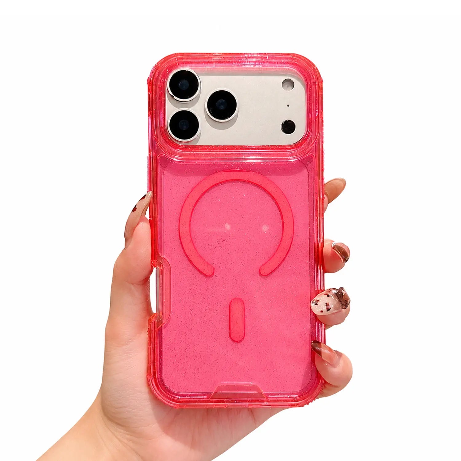 Bling Glitter Magnetic Translucent Case for iPhone 17 Pro Max - Matte, Magsafe Compatible, Military Grade Drop Protection, Anti-Scratch & Shockproof Cover
