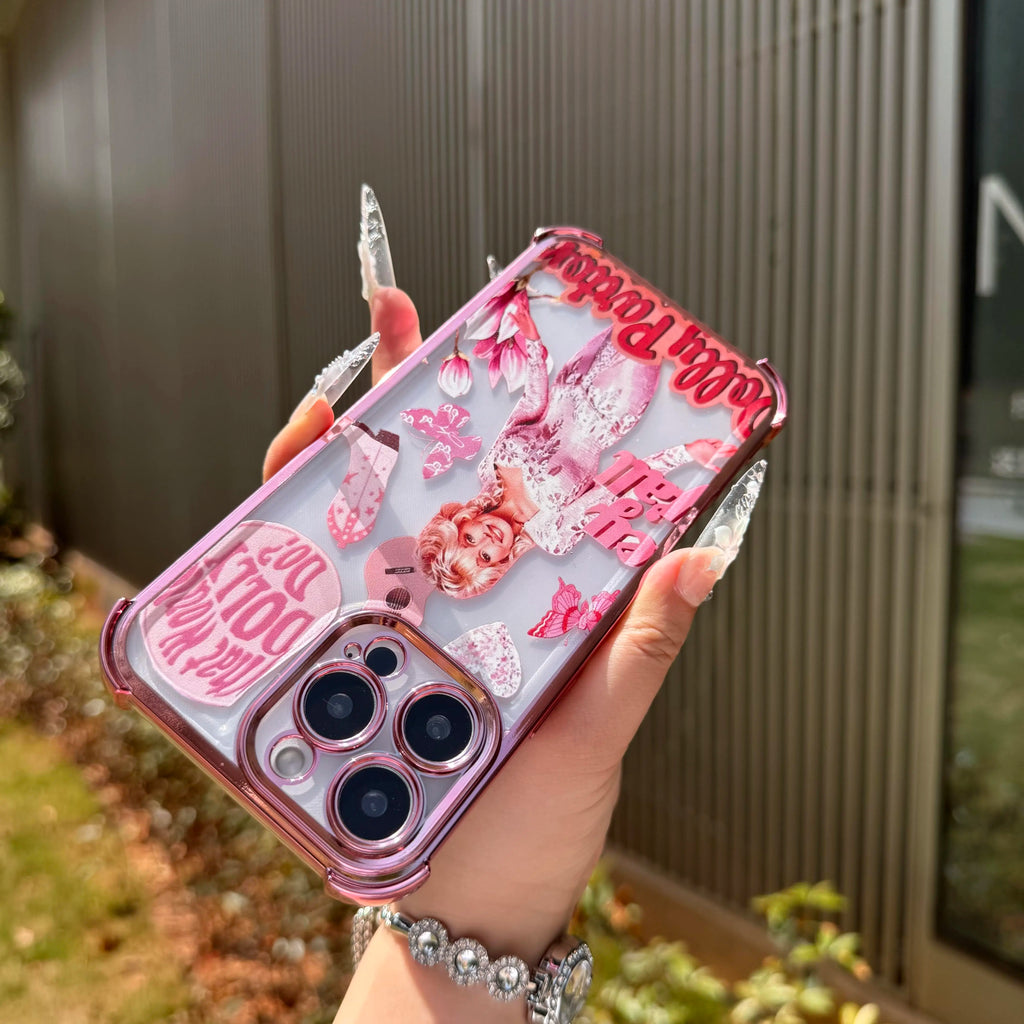 Dolly Parton Pink Coquette Floral Phone Case - Stylish & Tough for iPhone 17 Pro Max, Samsung S21-S26 - Perfect Gift for Fans!
