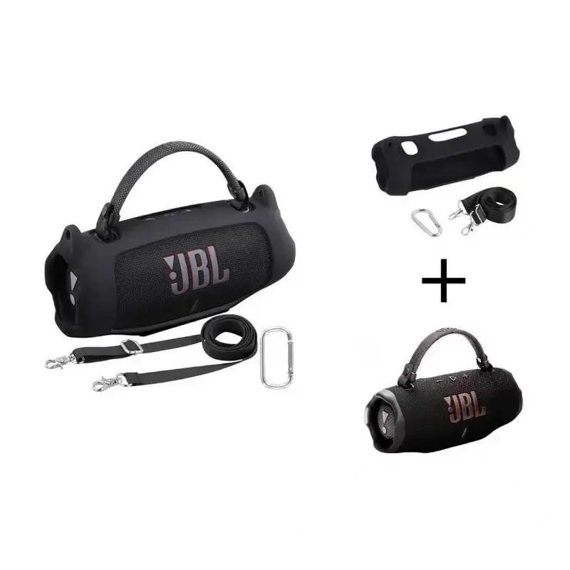 Fadaiqi Waterproof Silicone Case with Shoulder Strap for JBL Charge 6 - Soft, Drop-Proof Sleeve for Outdoor Parties (Includes Case and Speaker)