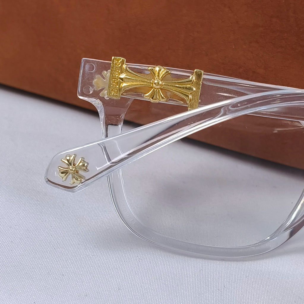 Trendy Unisex Blue Light Blocking Glasses - Stylish Black-Gold Metal Frame with Flat Lenses, Perfect for Daily Wear and Parties